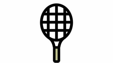 Modern tenis raketi animasyon ikonu - spor hareketi tasarımı