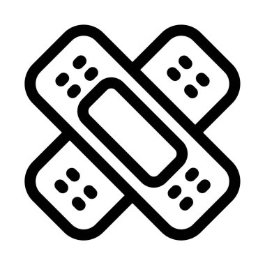 Yara alçı simgesi - İlk yardım yara izi vektör illüstrasyonu