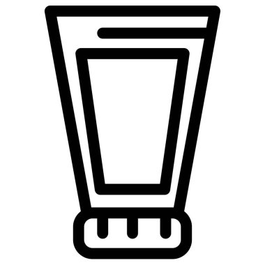 Diş macunu simgesi - İnsan hijyen tedavisi için diş macunu ve diş fırçası vektör çizimi