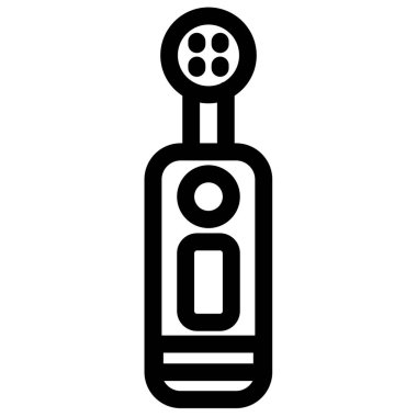 Elektrik diş fırçası sembolü - İnsan hijyen tedavisi ve diş fırçası illüstrasyonu için elektrikli diş fırçası