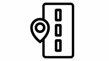 Modern yol gezinme canlandırma simgesi - konum ve gezinme hareketi tasarımı