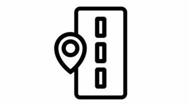 Modern yol gezinme canlandırma simgesi - konum ve gezinme hareketi tasarımı