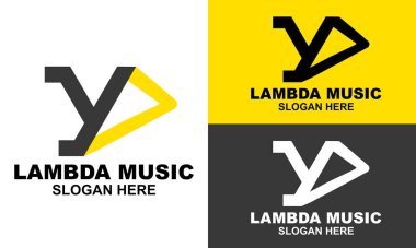 Flat Lambda logo template design in different types. clipart