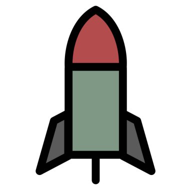 Kırmızı patlayıcı başlıklı roket - Askeri simge.