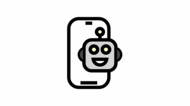 Yapay zeka akıllı telefon sembolü - Yapay zeka ikonu animasyonu.