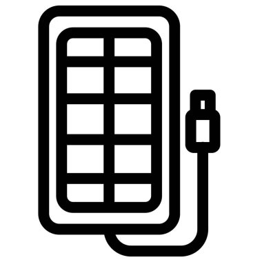 Güneş paneli güç bankası sembolü - yenilenebilir enerji, sürdürülebilirlik ve ekoloji simgesi.