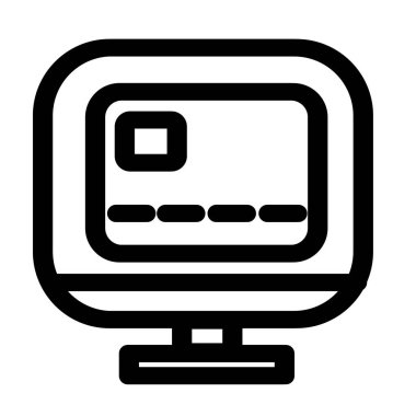 Kredi kartıyla ödeme - temiz ve modern ekommerce ve çevrimiçi pazarlama simgesi