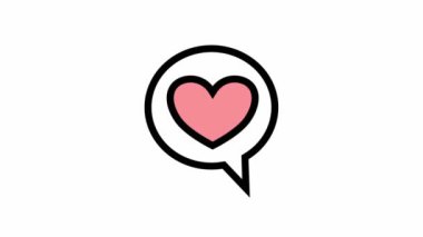 Aşk mesajı baloncuğu - temiz ve modern sevgililer günü sembolü tasarımı.