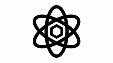 Modern atom animasyon simgesi - Okul eğitimi veya ofis tasarımı