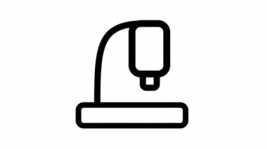 Modern mikroskop animasyon simgesi - Okul eğitimi veya ofis tasarımı