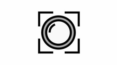Kamera odağı ve deklanşör tuşu - temiz ve modern fotoğrafçılık ve video resim simgesi.