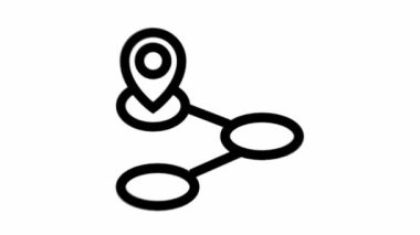 Modern Konum iğne yönü canlandırılmış simge - konum ve navigasyon hareket tasarımı