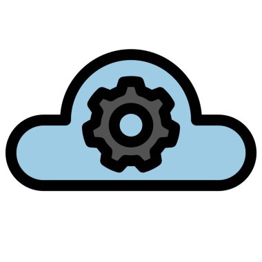 Bulut hesaplama sembolü - Bulut hesaplama, bulut altyapısı, teknoloji ve ağ simgesi.