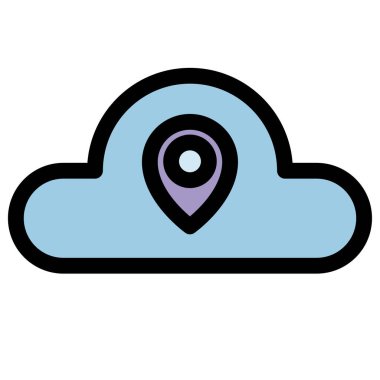 Bulut hesaplama sembolü - Bulut hesaplama, bulut altyapısı, teknoloji ve ağ simgesi.