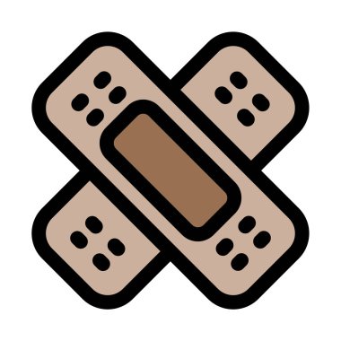 Yara alçı simgesi - İlk yardım yara izi vektör illüstrasyonu.