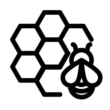Bal peteği sembollü arı - Ekolojik tarım ikonu.