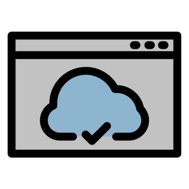 This modern icon represents successful cloud data upload- perfect for project management and agile methodologies. It symbolizes efficient task completion and streamlined workflows.