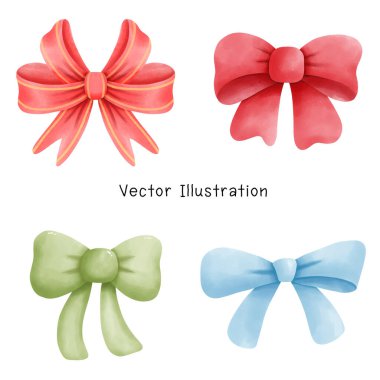 Vektör yay renk seti. Suluboya el çizimi. Vektör illüstrasyonu 