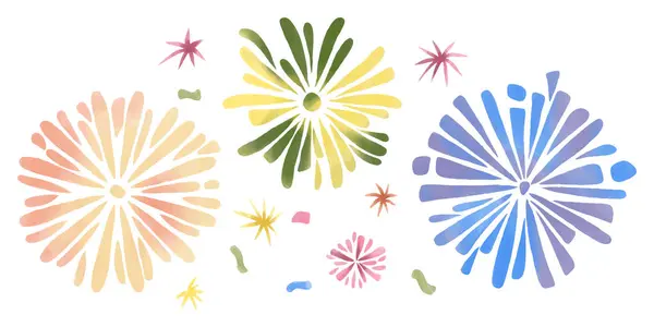 Şirin Yeni Yıl Arifesi Clipart, Suluboya Yeni Yıl Clipart, Mutlu Yıllar Clipart, Kutlama Klibi, Şenlikli, Vektör İllüstrasyonu.