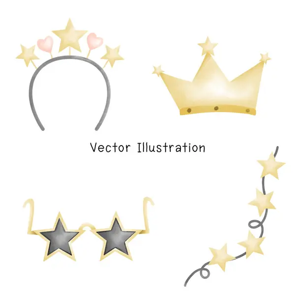 Şirin Yeni Yıl Arifesi Clipart, Suluboya Yeni Yıl Clipart, Mutlu Yıllar Clipart, Kutlama Klibi, Şenlikli, Vektör İllüstrasyonu.