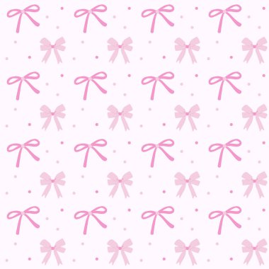 Tuhaf Coquette Sevgililer Günü Kurdelesi 'nin Kusursuz Şablonu, Sevgililer Günü Kurdelesi Yayı, Yazdırılabilir Tekrarlanan Dijital Kağıt Arkaplan