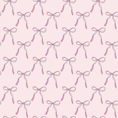 Tuhaf Coquette Sevgililer Günü Kurdelesi 'nin Kusursuz Şablonu, Sevgililer Günü Kurdelesi Yayı, Yazdırılabilir Tekrarlanan Dijital Kağıt Arkaplan