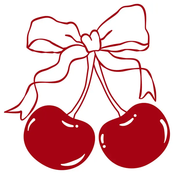 Sevimli Kiraz Yayı. Sevgililer Günü için Coquette Cherries, Cherry Clipart
