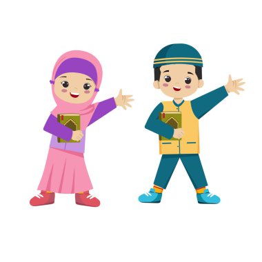 Müslüman Çocuklar Ömer ve Fairuz, çocuklar ve çocuklar için Kur 'an karakter tasarımı yapıyor