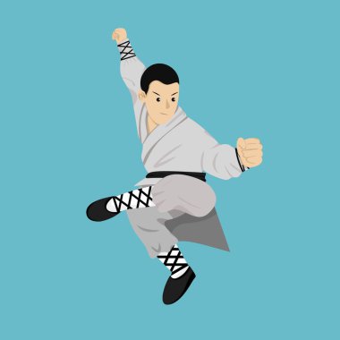 Kung fu Ufaklığı Uçan Tekme Pozu Veriyor