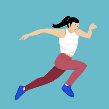 Dişi Koşucu Açık Hava Spor Çizimi