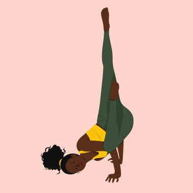 Çeşitlilik Yogası Uçan Melek Kara Afro Kadın Gücü