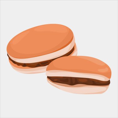 Geleneksel Japon Dorayaki Krepleri ve Kırmızı Fasulye Tabakta Dolduruluyor