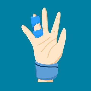 Parmak bandı, ilk yardım ve sağlık konsepti.