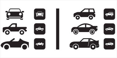 Araba ikonu. Adobe Illustrator sürüm 8 olarak kaydedildi..