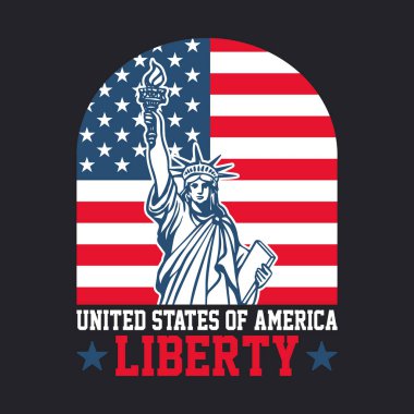 Amerika Birleşik Devletleri Özgürlük Günü - ABD Bağımsızlık Günü, tişört, poster, illüstrasyon tasarımı, Vektör grafik