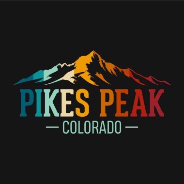 Pikes Peak, Colorado - Turizm için Retro Macera tişörtü tasarımı