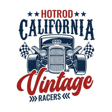 Hotrod California klasik yarışçıları - Hot Rod gömlek tasarım vektörü