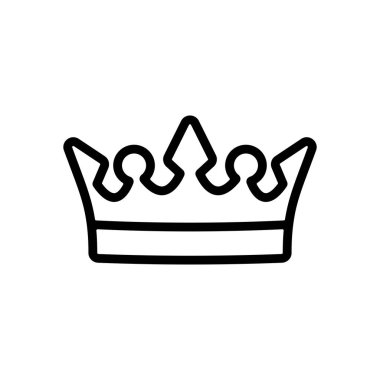 Kraliyet tacının siyah çizgi resim simgesi vektör çizimi