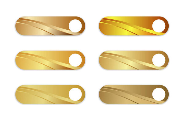 Golden CTA button template set.