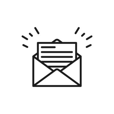 Açılan zarf satırı simgesi.