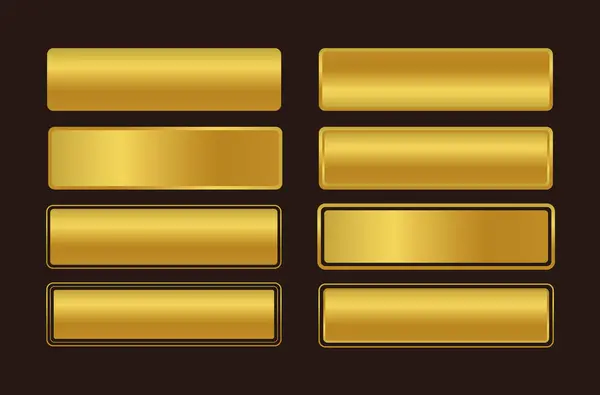 Sekiz altın düğme şablon.