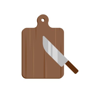 Bıçak ve kesim tahtası illüstrasyonu.