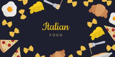 İtalyan gıda vektörü arka planı.