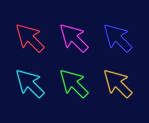 Neon cursos simgesi seti.