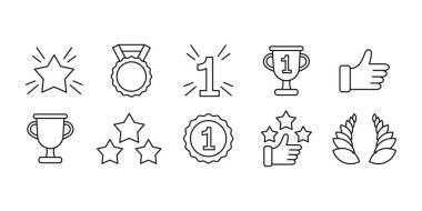 Ödül satırı simgesi seti.