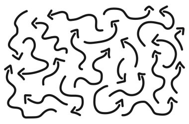 Siyah ok simgesi seti.