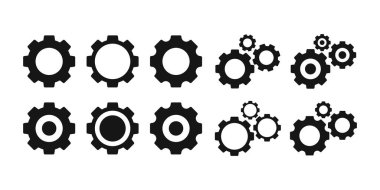 Ayarlar siyah simge seti.