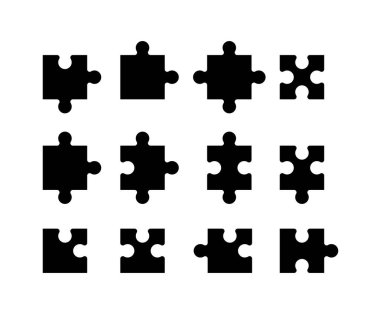 Siyah bulmaca vektör illüstrasyonu.