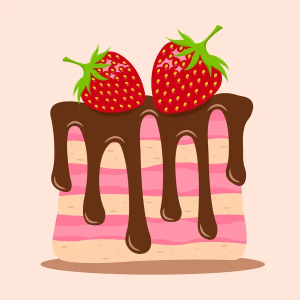 Çikolatalı ve çilekli kek..