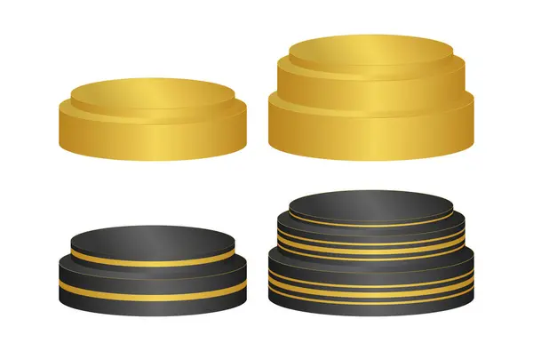 Altın ve siyah podyum.